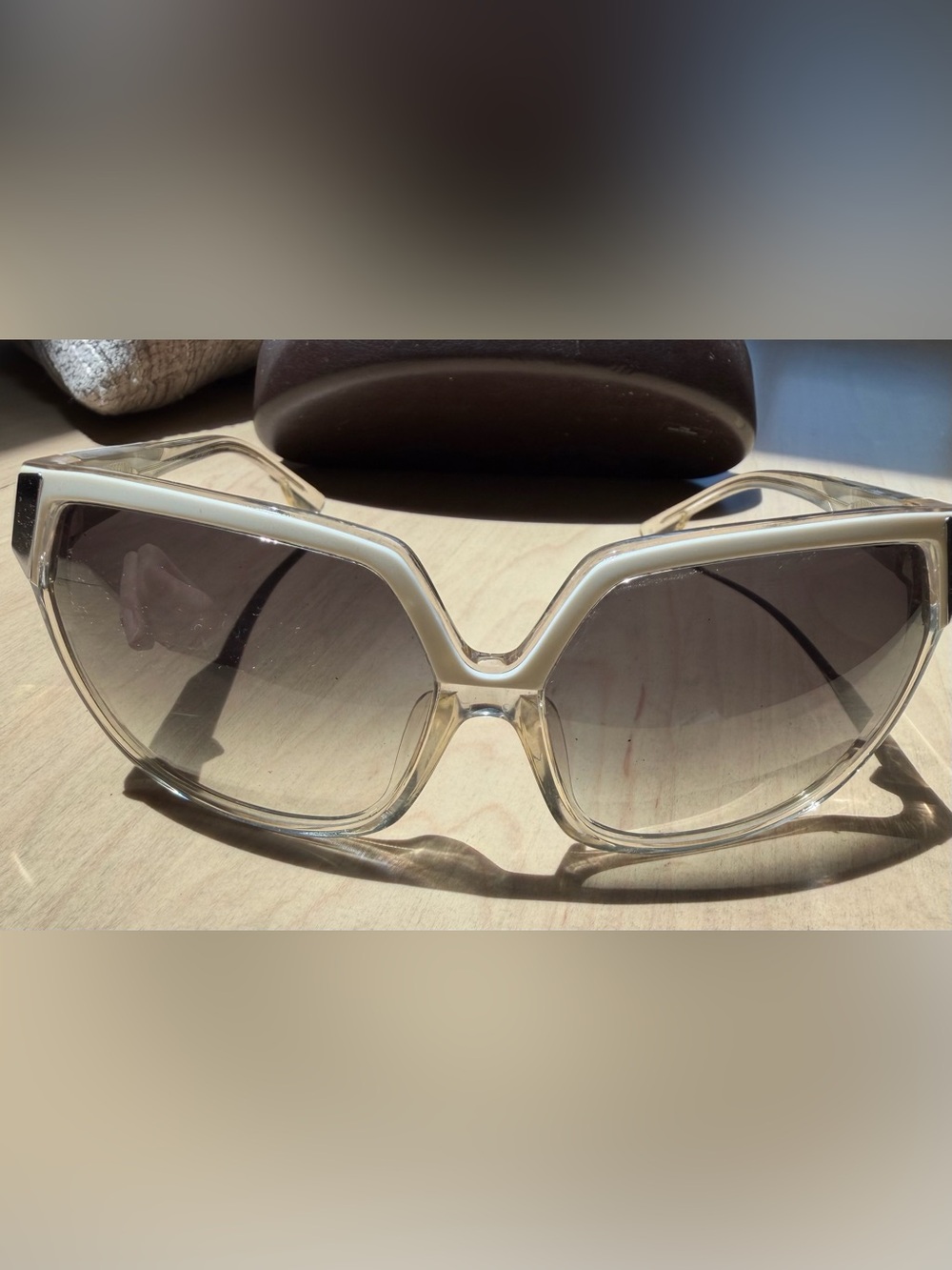 Clear Frame Gradient Lens Women's Spy Sunglasses - Transparent
